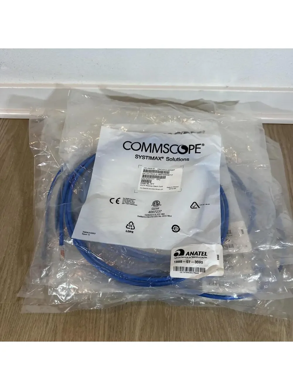 (lot of 13) MODULAR PATCH CABLE ANATEL COMMSCOPE CPC3312-0ZF007 GS8E-BL-7FT